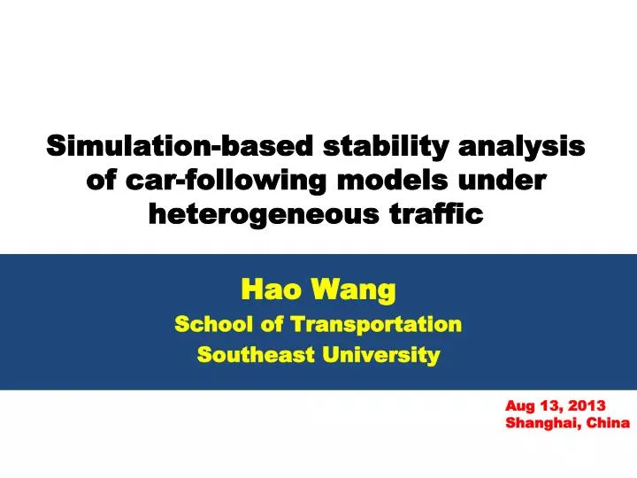 simulation based stability analysis of car following models under heterogeneous traffic