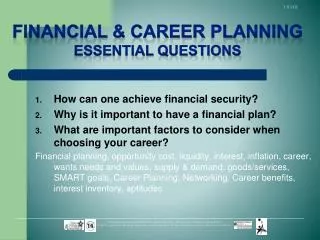 How can one achieve financial security? Why is it important to have a financial plan?