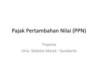 pajak pertambahan nilai ppn