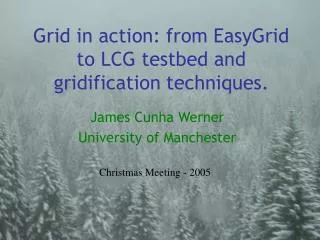 Grid in action: from EasyGrid to LCG testbed and gridification techniques.