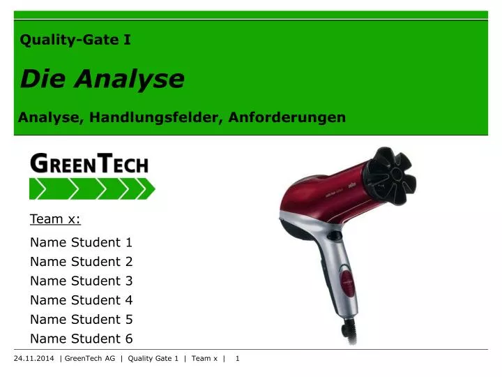 quality gate i die analyse