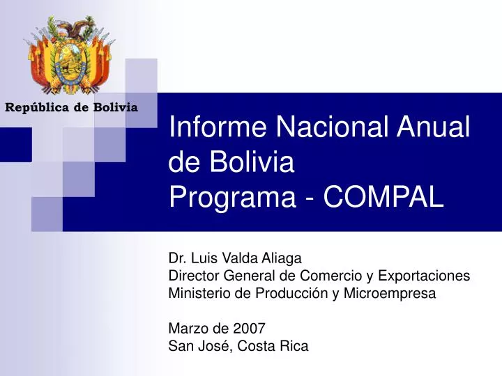 informe nacional anual de bolivia programa compal