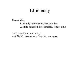 Efficiency
