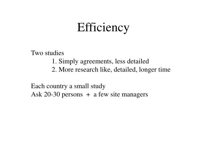 efficiency