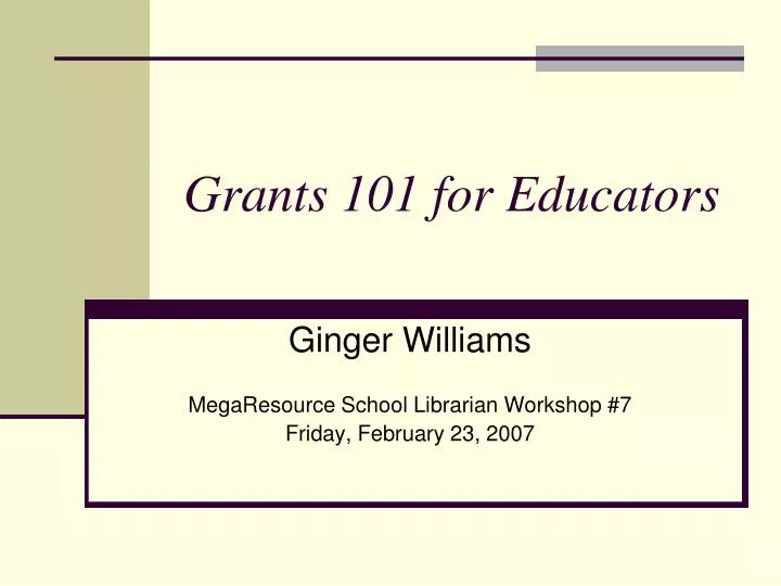 grants 101 for educators