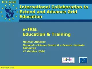 e-IRG: Education &amp; Training