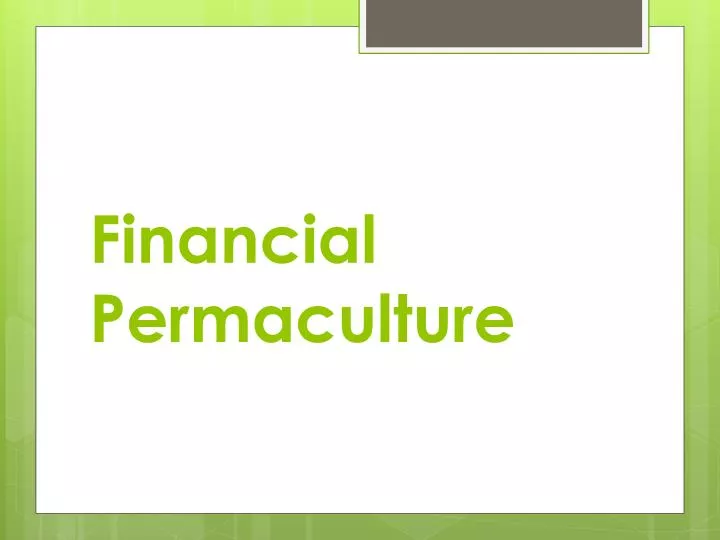 financial permaculture
