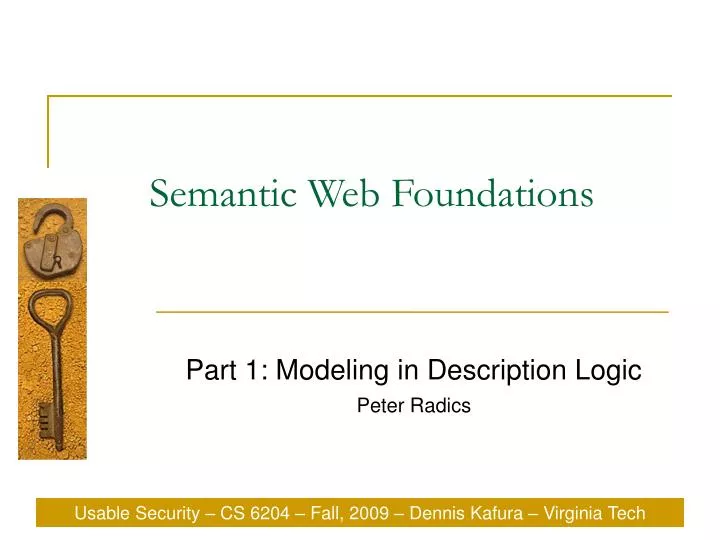 part 1 modeling in description logic peter radics