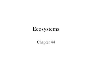 Ecosystems