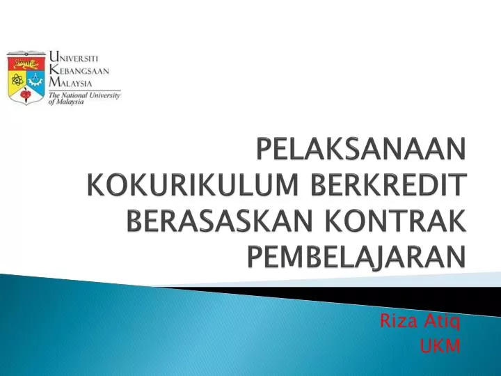 pelaksanaan kokurikulum berkredit berasaskan kontrak pembelajaran