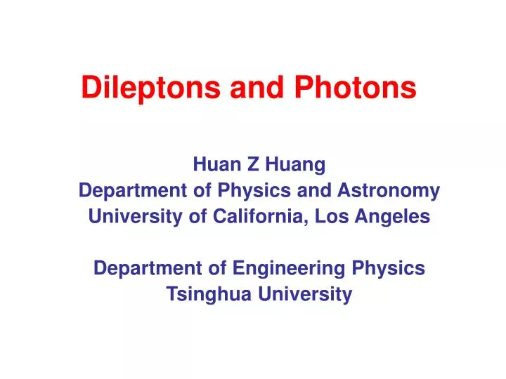 dileptons and photons