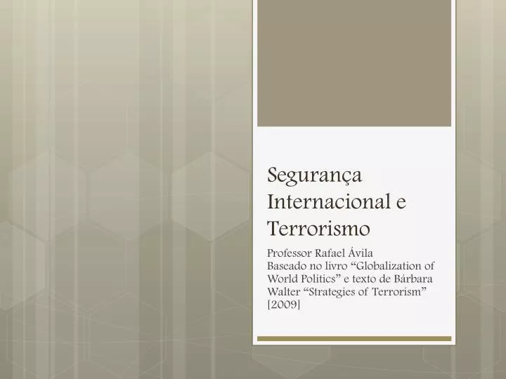 seguran a internacional e terrorismo