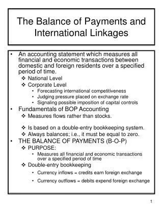 The Balance of Payments and International Linkages