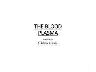 THE BLOOD PLASMA
