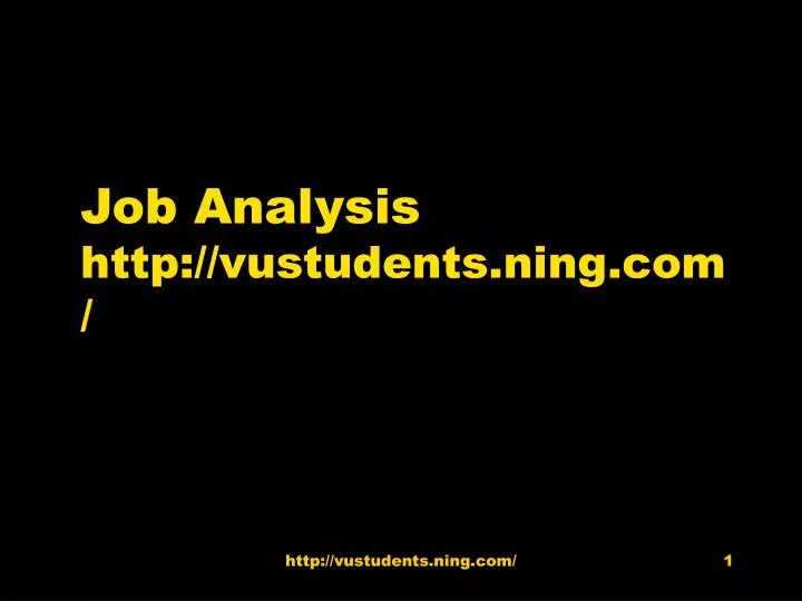 job analysis http vustudents ning com