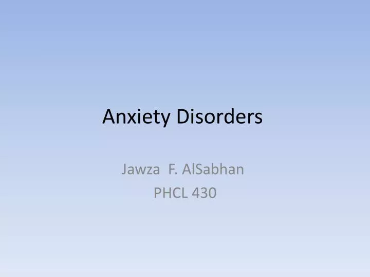 anxiety disorders