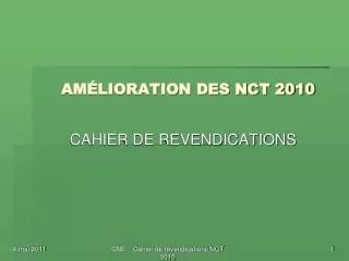 am lioration des nct 2010