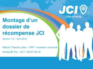montage d un dossier de r compense jci