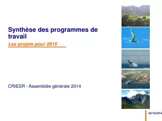 synth se des programmes de travail