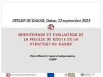 ATELIER DE DAKAR, Dakar, 12 septembre 2013 - slide 1