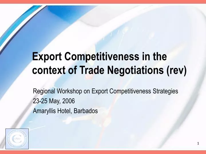 export competitiveness in the context of trade negotiations rev