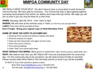 MMPOA COMMUNITY DAY