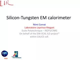 Silicon-Tungsten EM calorimeter