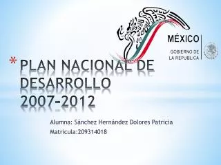 plan nacional de desarrollo 2007 2012