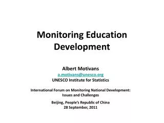 Monitoring Education Development