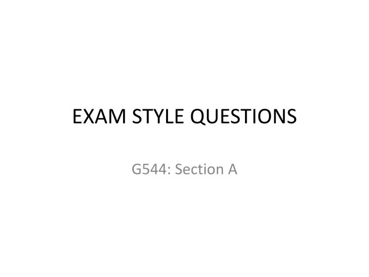 exam style questions