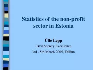 Statistics of the non-profit sector in Estonia