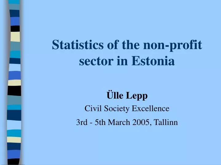 statistics of the non profit sector in estonia