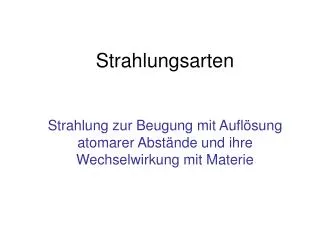 strahlungsarten