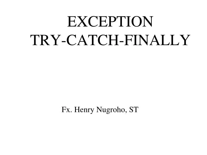 exception try catch finally