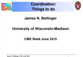James N. Bellinger University of Wisconsin-Madison CMS Week June 2010