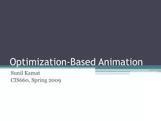 Optimization-Based Animation