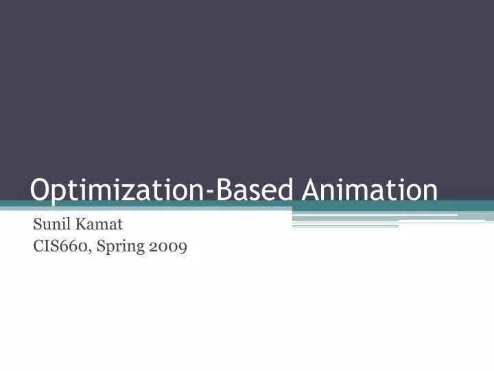 optimization based animation