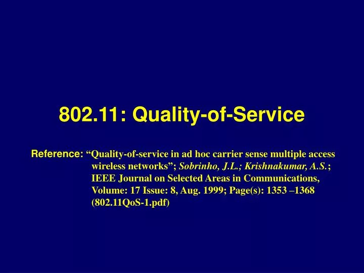 802 11 quality of service