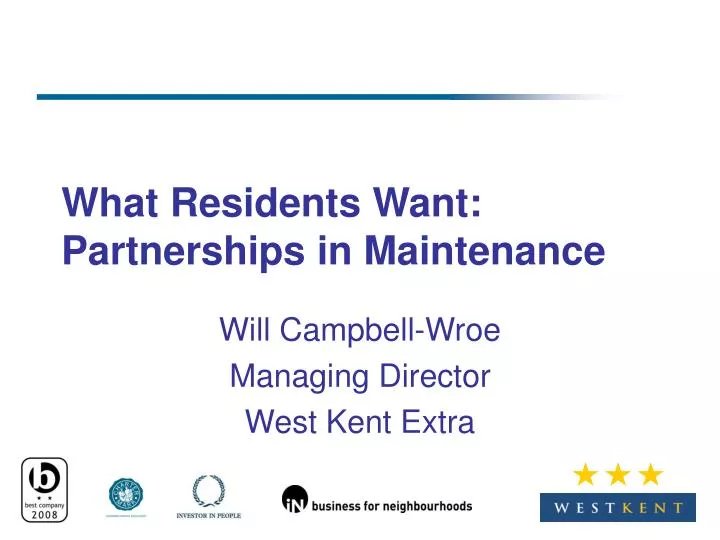 what residents want partnerships in maintenance