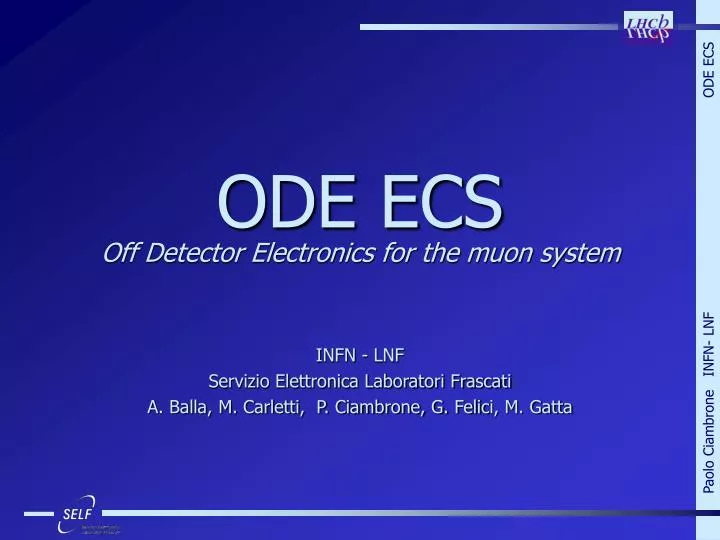 ode ecs off detector electronics for the muon system