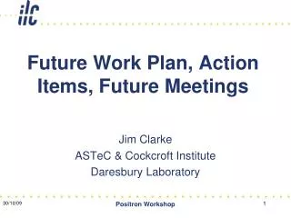 Future Work Plan, Action Items, Future Meetings