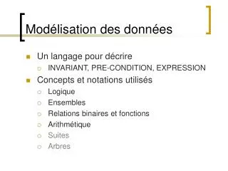 mod lisation des donn es