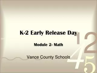 K-2 Early Release Day