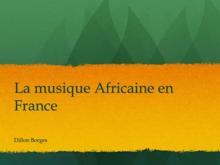 la musique africaine en france