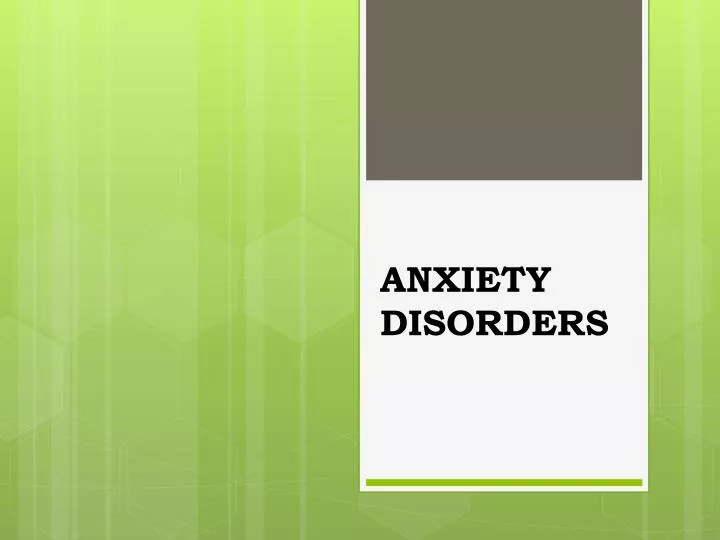 anxiety disorders