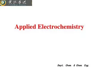 Applied Electrochemistry