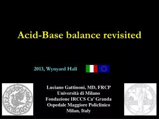 Acid-Base balance revisited