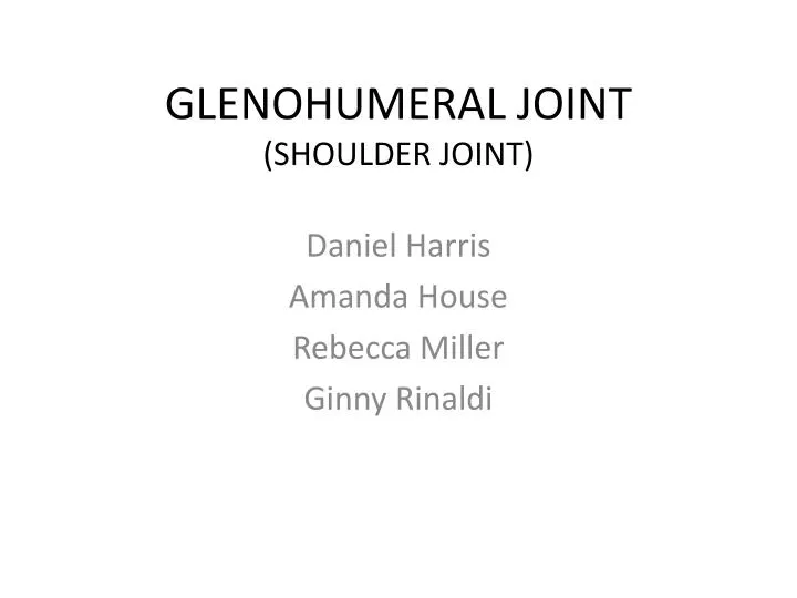 glenohumeral joint shoulder joint
