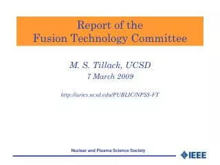 Report of the Fusion Technology Committee