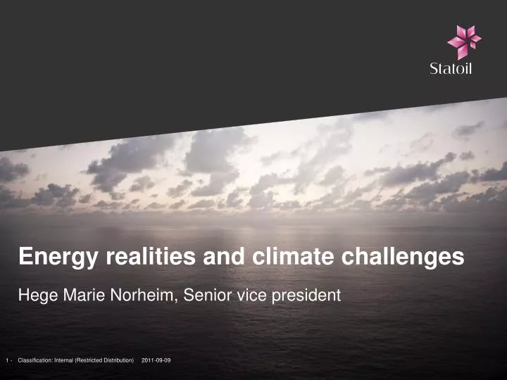 energy realities and climate challenges